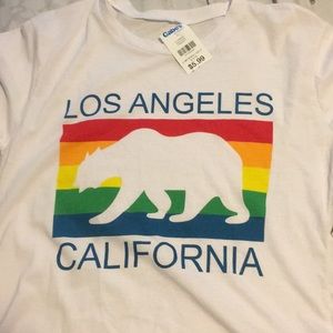 Los Angeles California raw hem tee